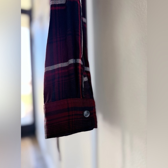 Isabel Maternity by Ingrid & Isabel Red and Navy Plaid Top - Picture 6 of 9